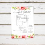 Printable Wedding Crossword Puzzle Game Games For Wedding | Etsy   Printable Wedding Puzzles