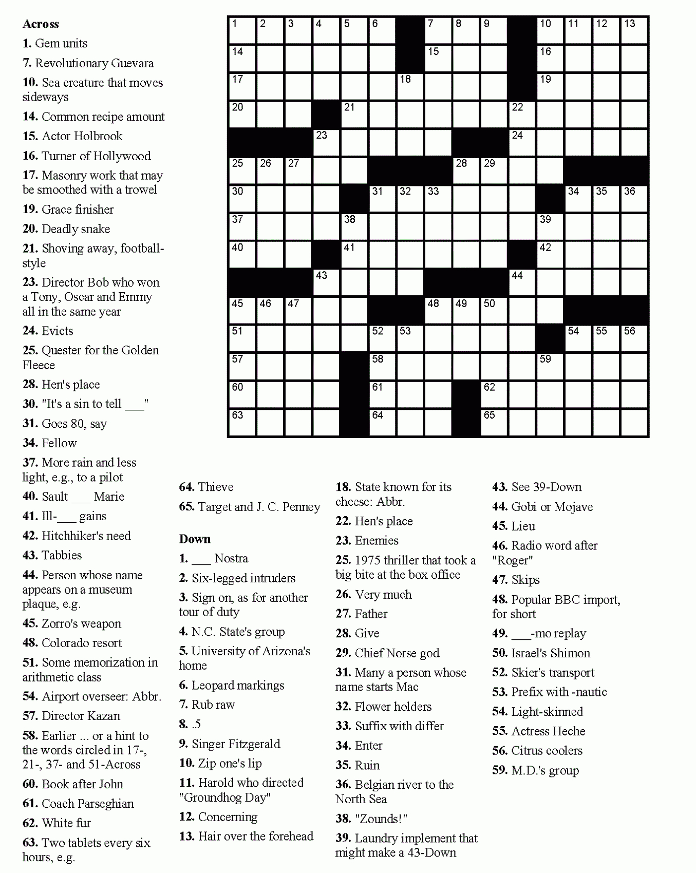 Free Printable Crossword Puzzles For Dementia Patients Printable 