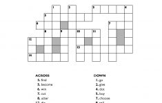 Past Tense Crossword Puzzle Printable