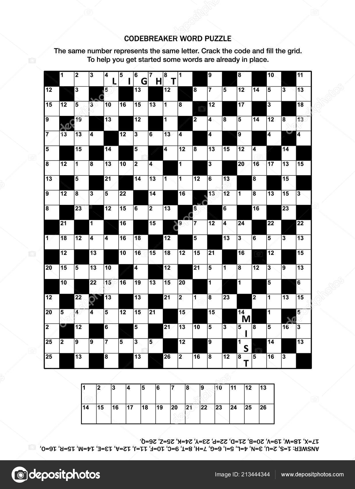Puzzle Page Codebreaker Codeword Code Cracker Word Game Crossword - Printable Codeword Puzzle