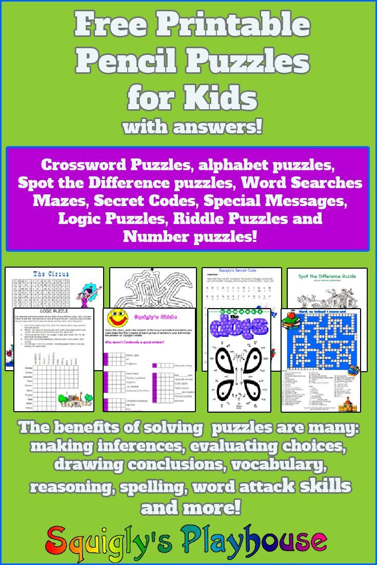 Puzzles For Kids | My Class | Word Puzzles For Kids, Puzzles For - Printable Pencil Puzzles