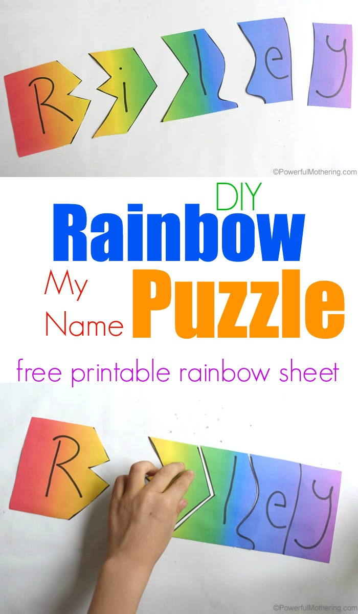 Rainbow My Name Puzzles - Printable Rainbow Number Puzzle