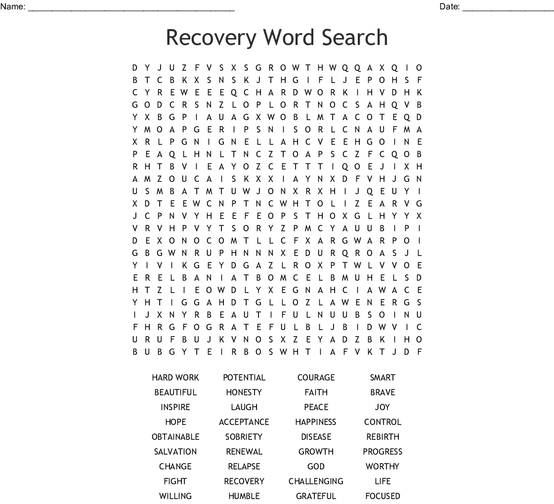 Recovery Crossword Puzzles Printable – Jerusalem House - Printable Recovery Puzzles