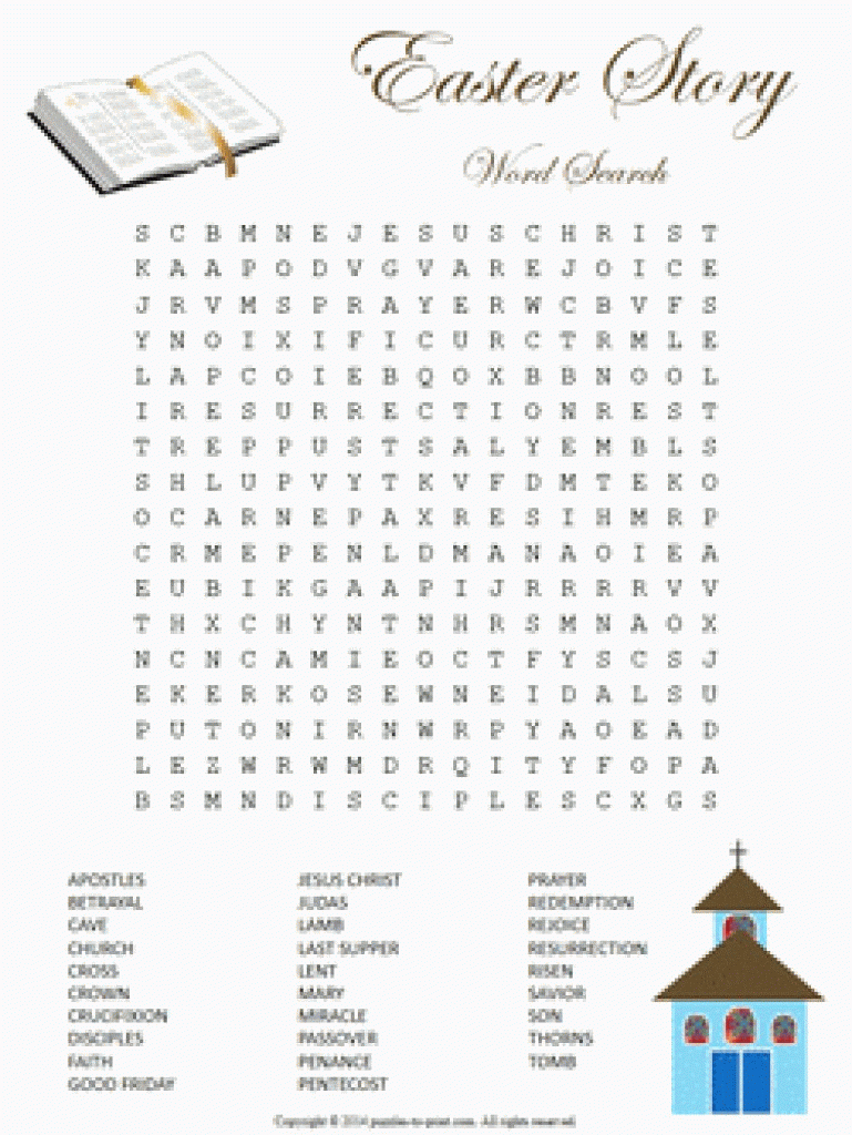 Religious Easter Word Search Puzzle Inside Free Printable Sunday - Free Printable Sunday School Crossword Puzzles