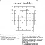 Renaissance Vocabulary Crossword   Wordmint   Renaissance Crossword Puzzle Printable