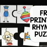 Rhyming Puzzles   Simply Kinder   Printable Rhyming Puzzles