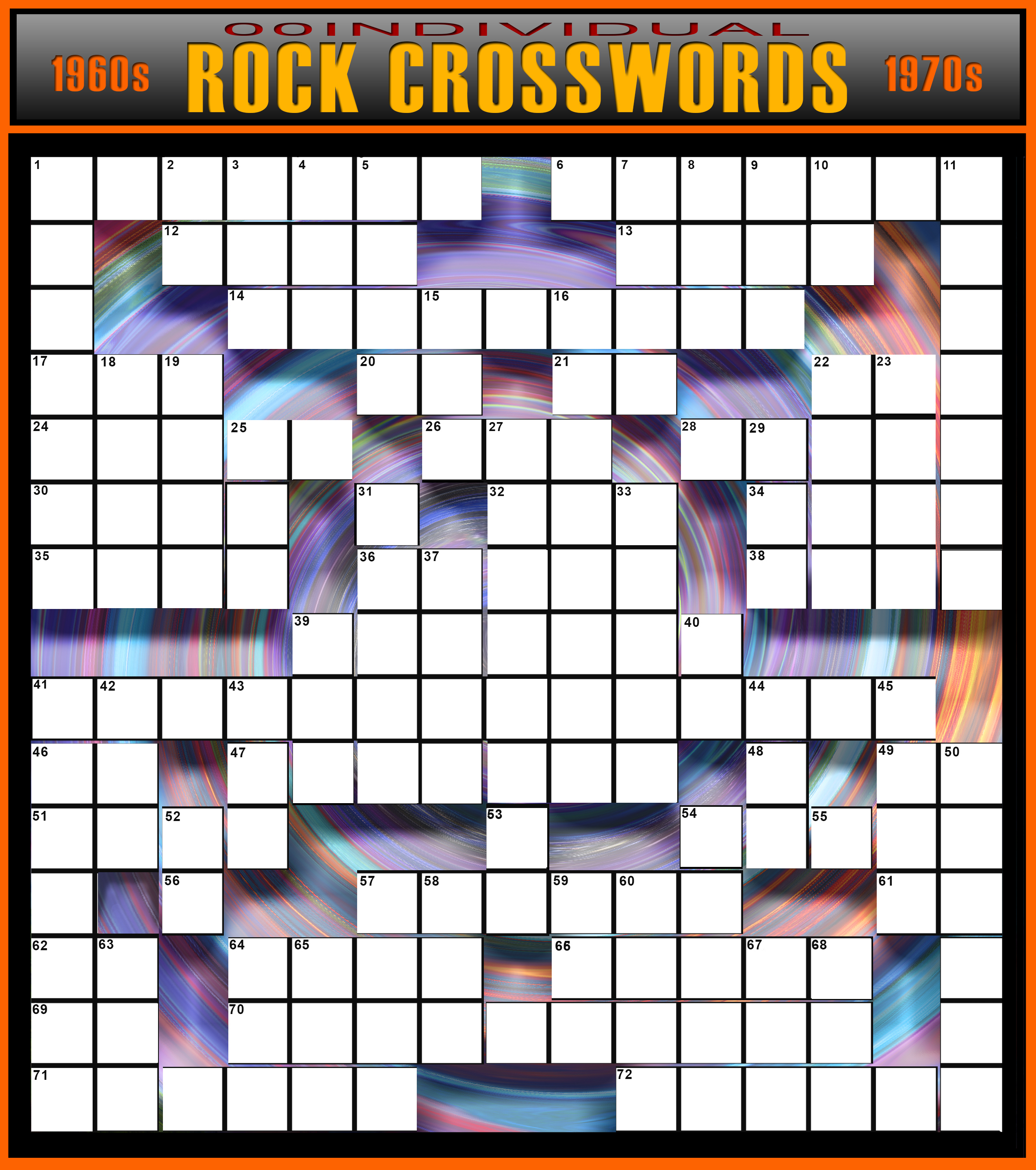 Rock &amp;#039;n&amp;#039; Roll Crossword Puzzle | 00Individual - Printable Rock And Roll Crossword Puzzles