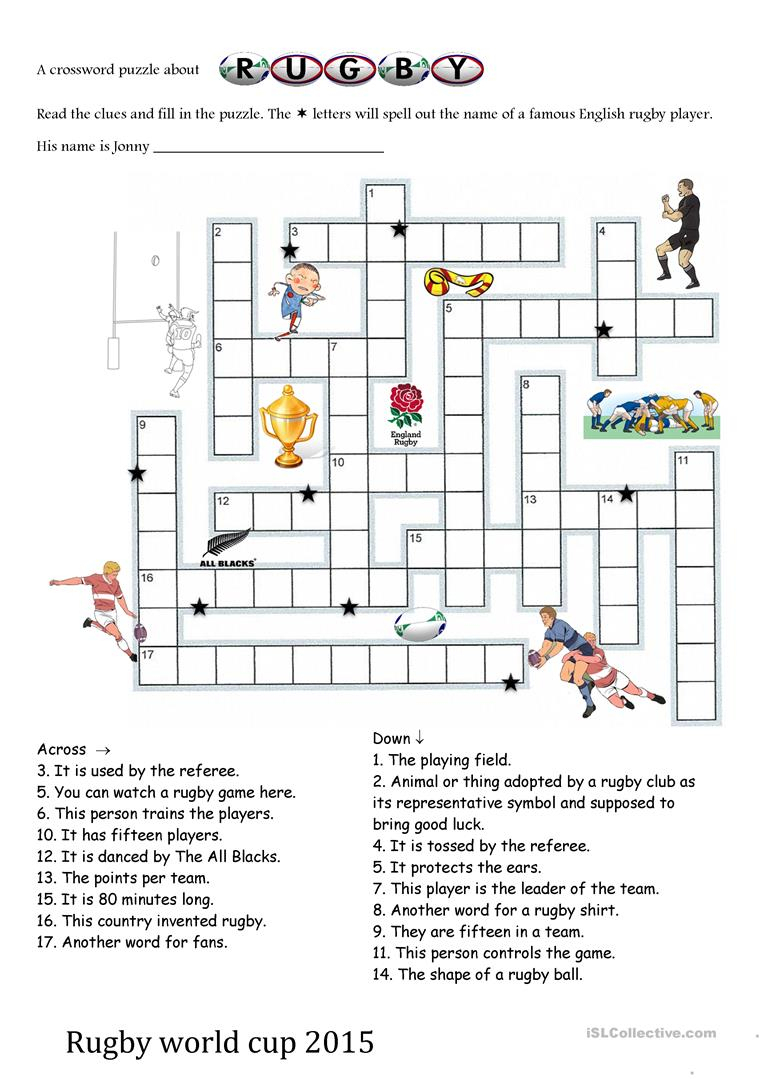 Rugby World Cup 2015 Crosswords Worksheet - Free Esl Printable - Printable Crosswords Rugby