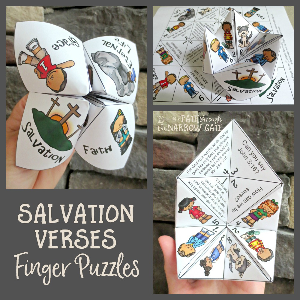 Salvation Verses Finger Puzzle - Path Through The Narrow Gate - Printable Christmas Finger Puzzle With Bible Verses