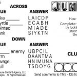 Sample Of Daily Horizontal Jumble Crosswords | Tribune Content   Printable Jumble Crosswords