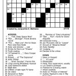 Sample Of The Tv Crossword | Tribune Content Agency (March 1, 2015)   90S Crossword Puzzle Printable
