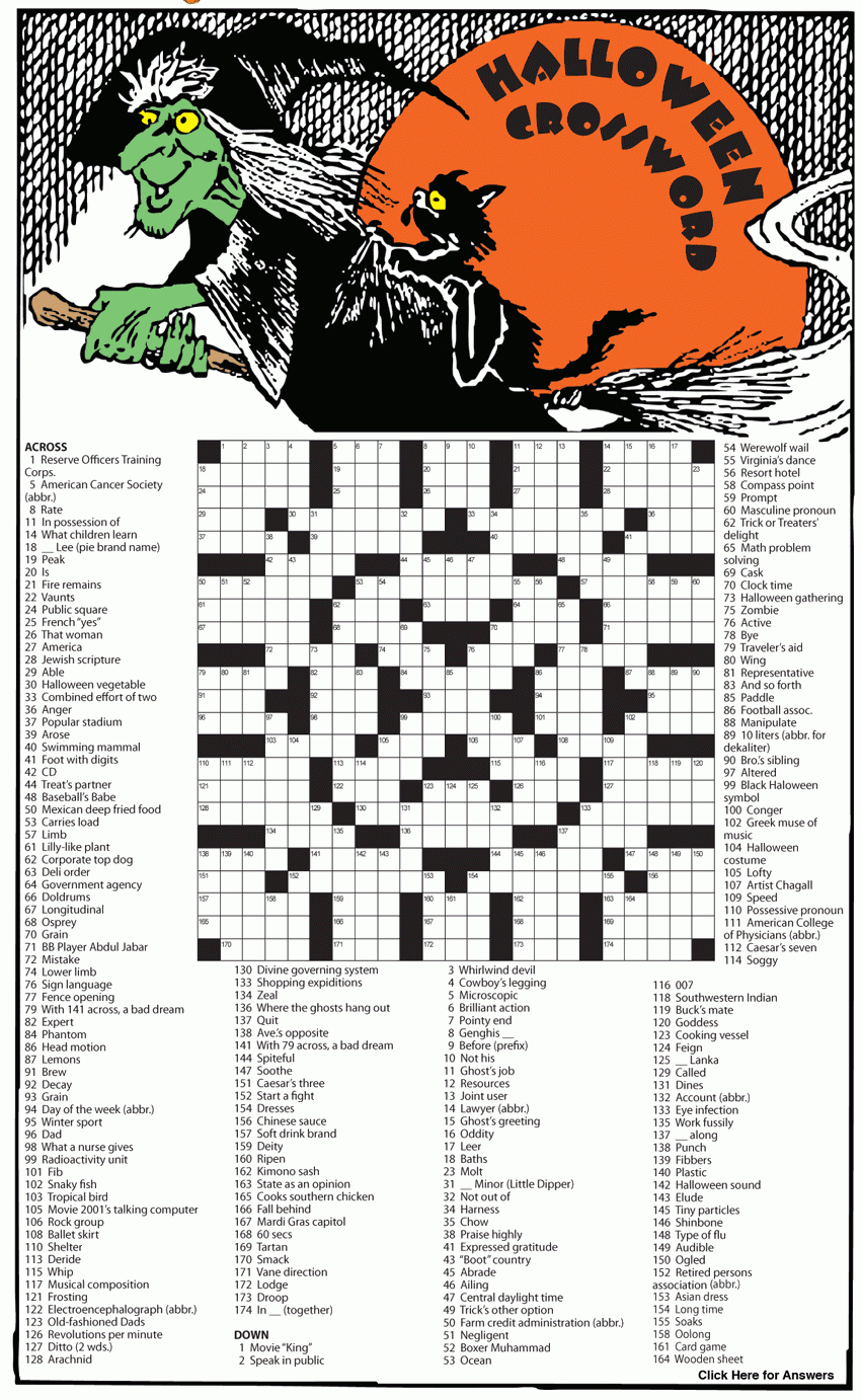 Santa Ynez Valley Journal | Crossword Puzzle - Printable October Puzzles