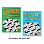 Set Of 2 Large Print Crossword Puzzle Books Soft Cover Easy To Read   Large Print Crossword Puzzle Books