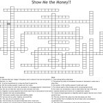 Show Me The Money!! Crossword   Wordmint   Printable Crossword Puzzle Money