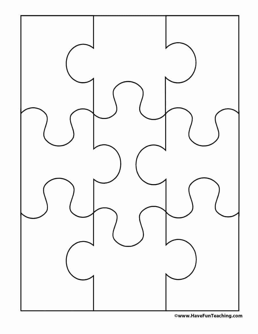 Small Puzzle Pieces Template - 8 Piece Puzzle Printable