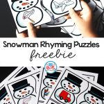 Snowman Rhyming Puzzles   A Dab Of Glue Will Do   Printable Rhyming Puzzles