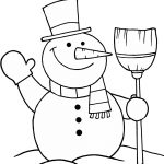 Snowman With Broom Coloring Page | Free Printable Coloring Pages   Printable Snowman Puzzle