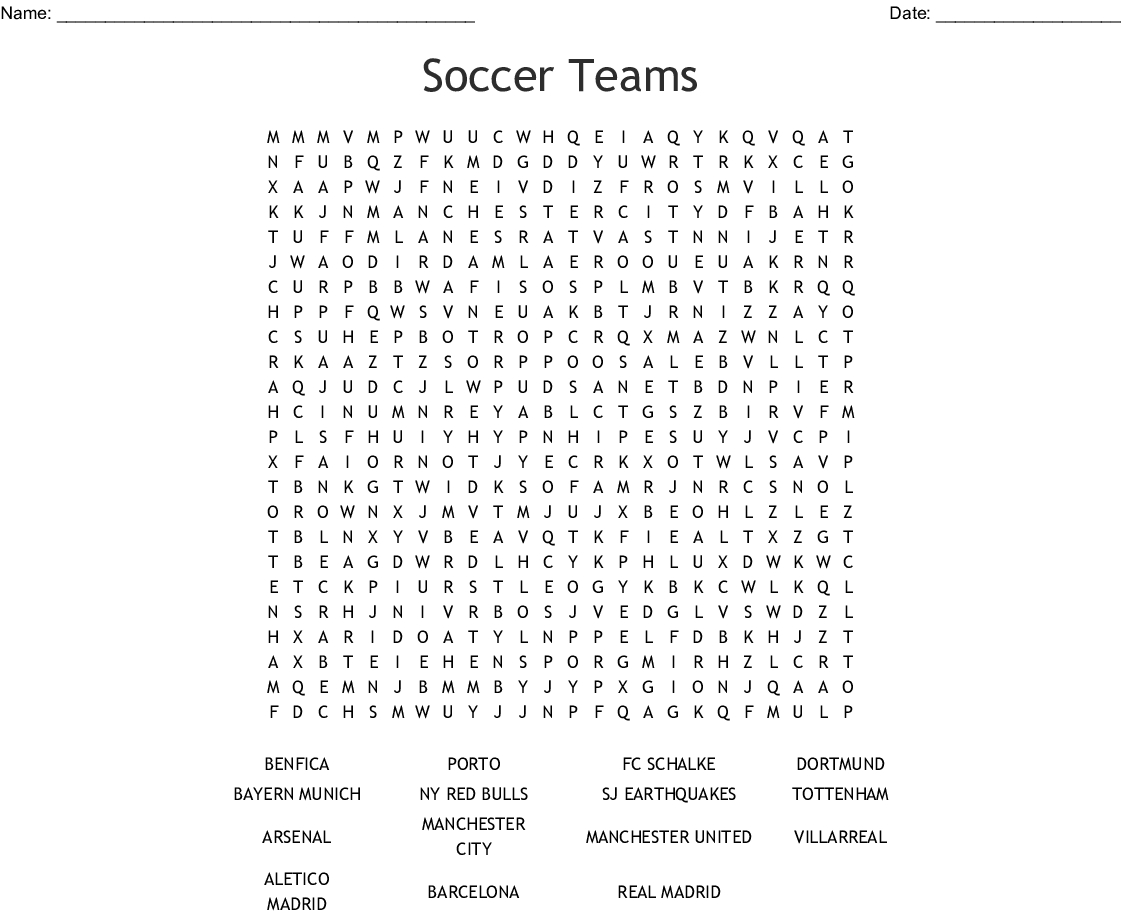 Printable Crossword Puzzles Soccer Printable Crossword Puzzles