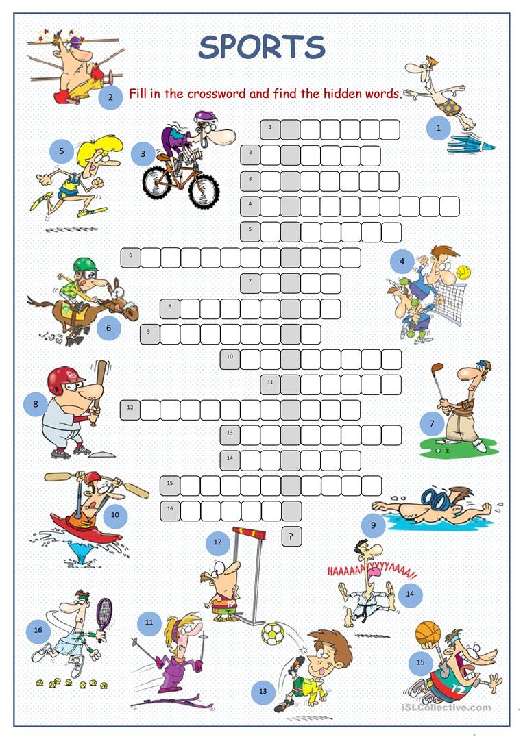 Sports Crossword Puzzle Worksheet - Free Esl Printable Worksheets - Crossword Puzzles For Esl Students Printable
