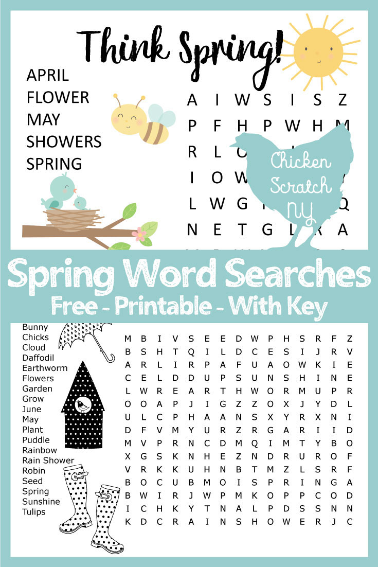 Spring Word Search - Printable Spring Puzzles
