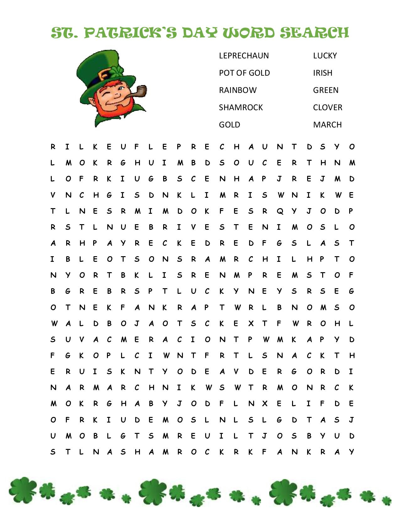 St. Patrick&amp;#039;s Day Word Search {Free Printable!} | Cook. Craft. Love. - St Patrick&amp;amp;#039;s Day Crossword Puzzle Printable