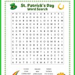 St. Patrick's Day Word Search Free Printable Worksheet   Free Printable St Patrick's Day Crossword Puzzles