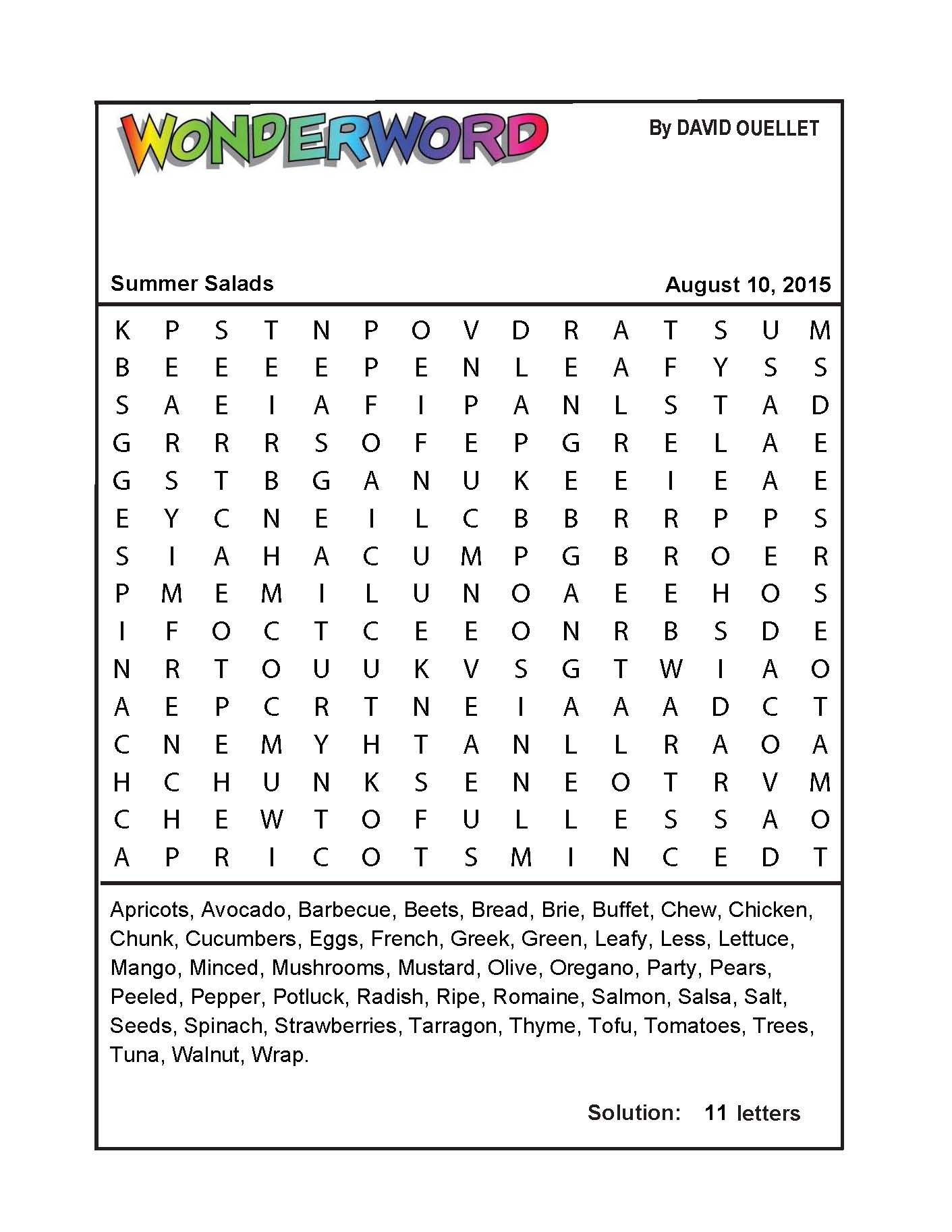 Summer Salads - K Print Puzzle