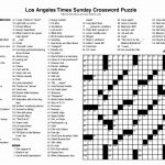 Sunday Crossword Puzzle Printable Ny Times Syndicated Answers   Free   Printable La Times Crossword 2019