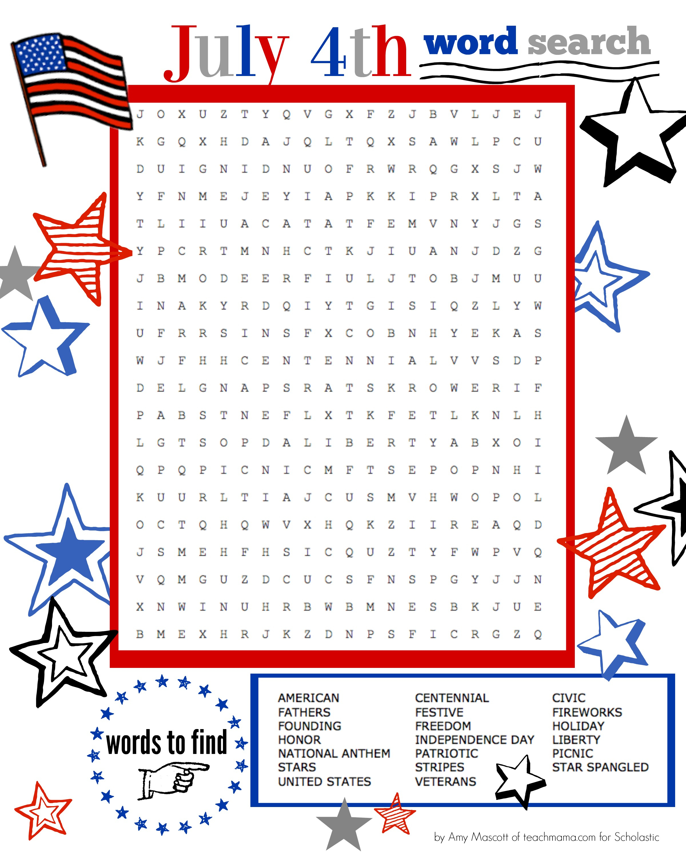 Printable 4Th Of July Crossword Puzzle Printable Crossword Puzzles