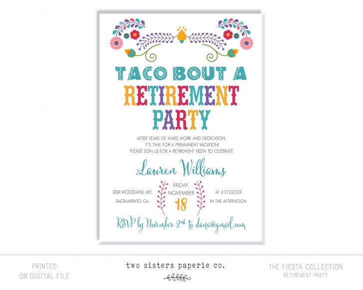 Taco Bout A Retirement Party Invitation Fiesta Collection Etsy