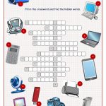 Technical Things Crossword Puzzle Worksheet   Free Esl Printable   Printable Office Puzzles