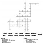 Thanksgiving Crossword Puzzle Printable With Word Bank   Printable Crossword Puzzles For Kids With Word Bank