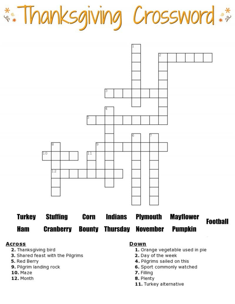 Printable Crossword Puzzles For Kids With Word Bank Printable Crossword Puzzles