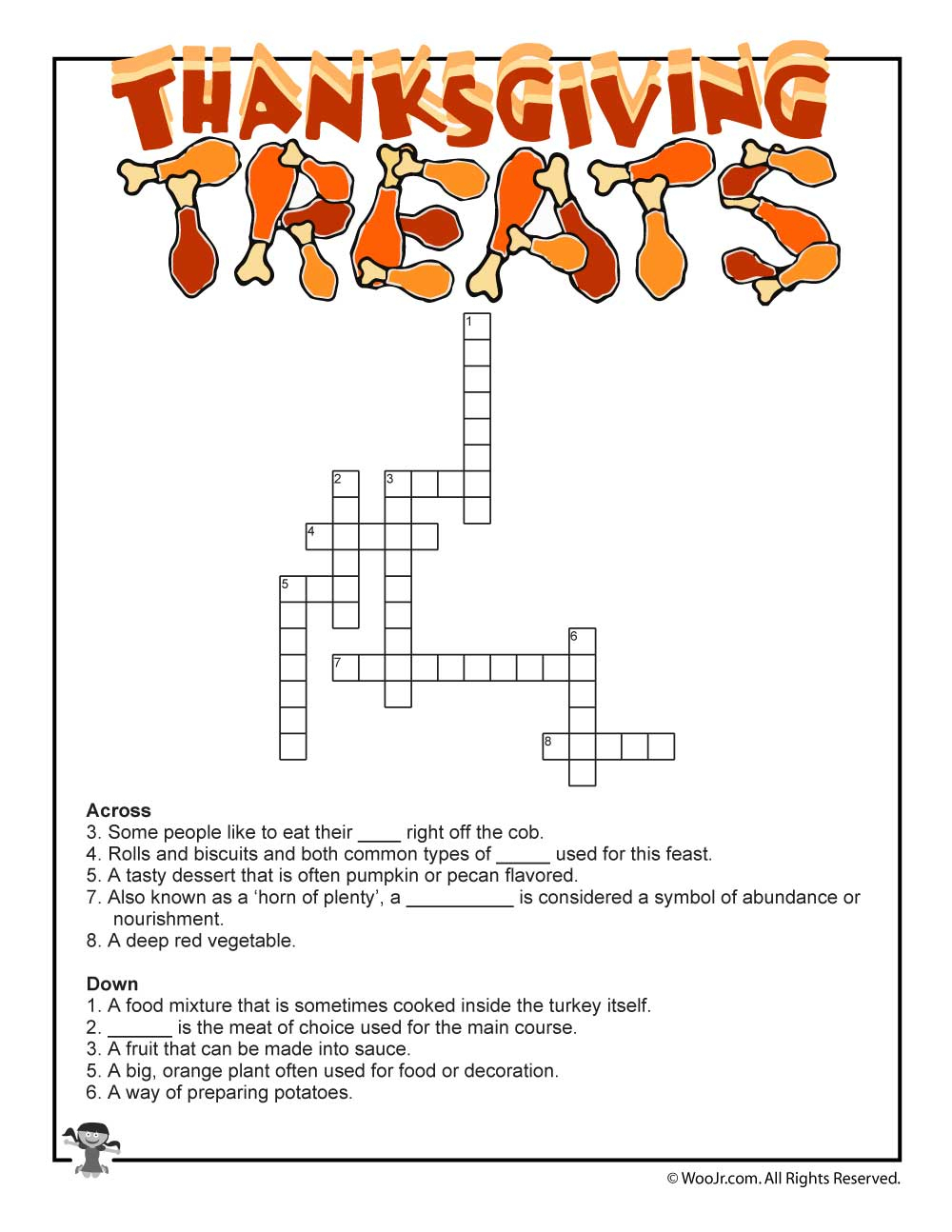Thanksgiving Crossword Puzzle | Woo! Jr. Kids Activities - Printable Crossword Puzzles For Thanksgiving