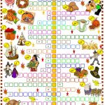 Thanksgiving: Crossword Puzzle Worksheet   Free Esl Printable   Free Printable Crossword Puzzles Thanksgiving