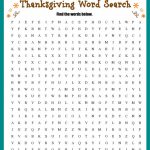 Thanksgiving Word Search Free Printable Worksheet   Printable Worksheets Word Puzzle