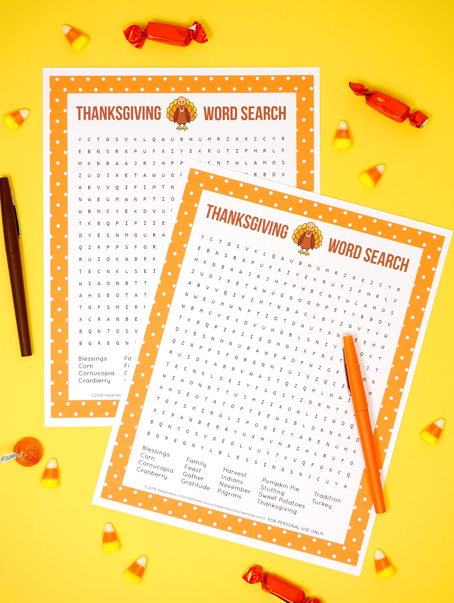 Thanksgiving Word Search Printable - Happiness Is Homemade - Printable Thanksgiving Puzzle