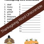 Thanksgiving Word Unscramble Free Printable | Superheroes And   Free Printable Unscramble Puzzles