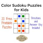 The Activity Mom   Color Sudoku Puzzles For Kids   The Activity Mom   Printable Sudoku Puzzle With Answer Key