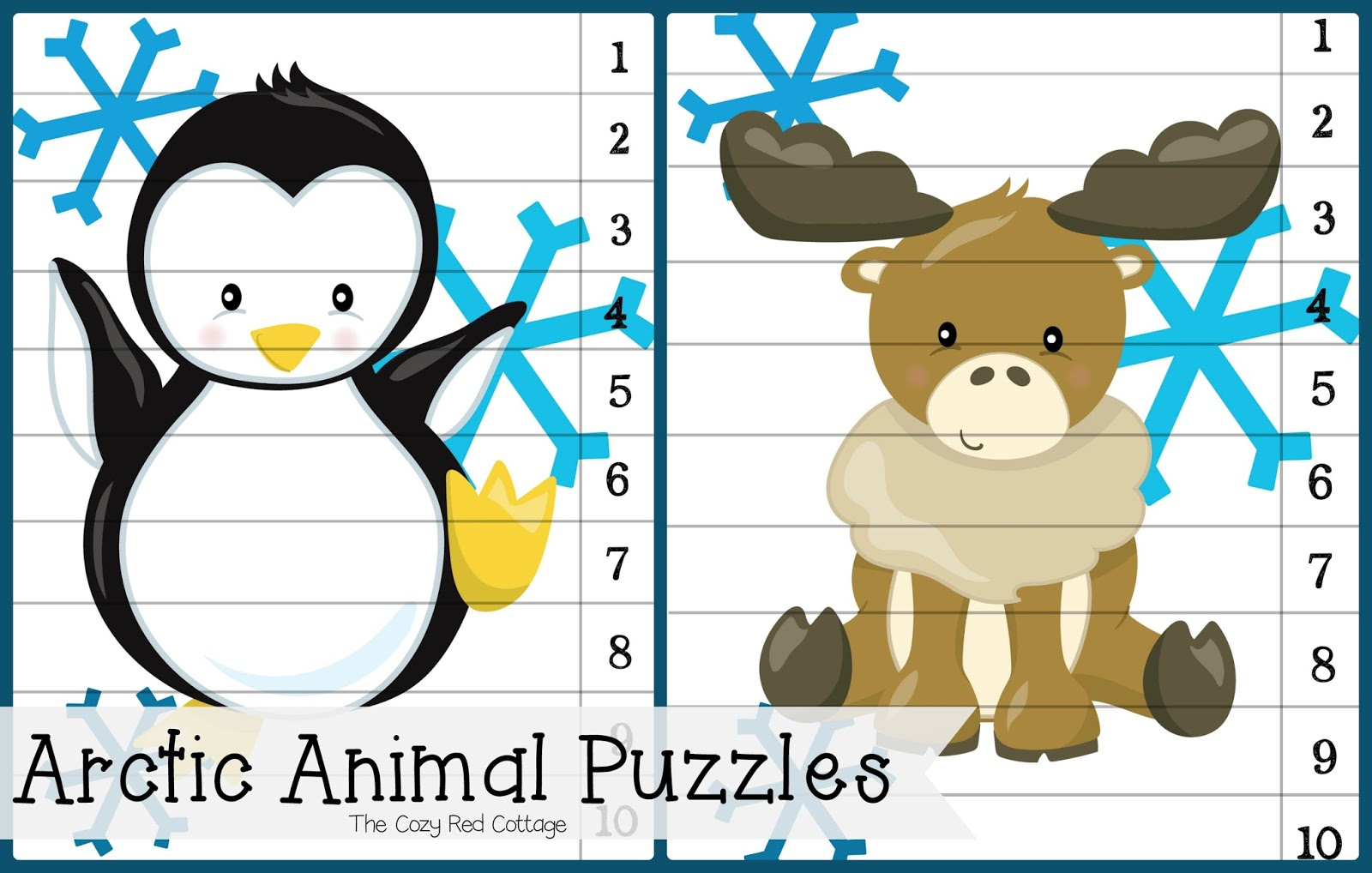 The Cozy Red Cottage: Arctic Animal Puzzles And I Spy Game (Free - Printable Animal Puzzles