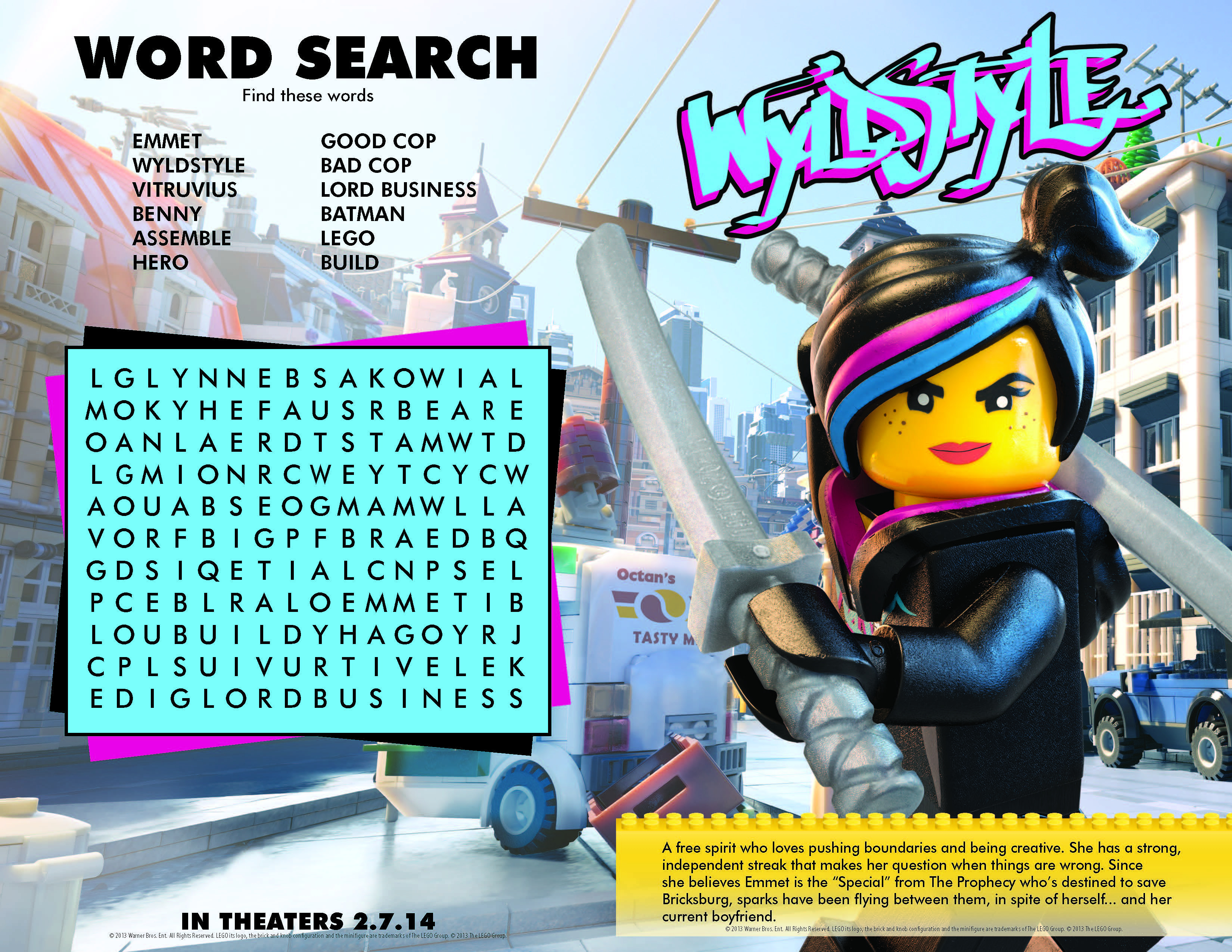 The Lego Movie Printables, Activity And Coloring Pages - Printable Lego Crossword Puzzle