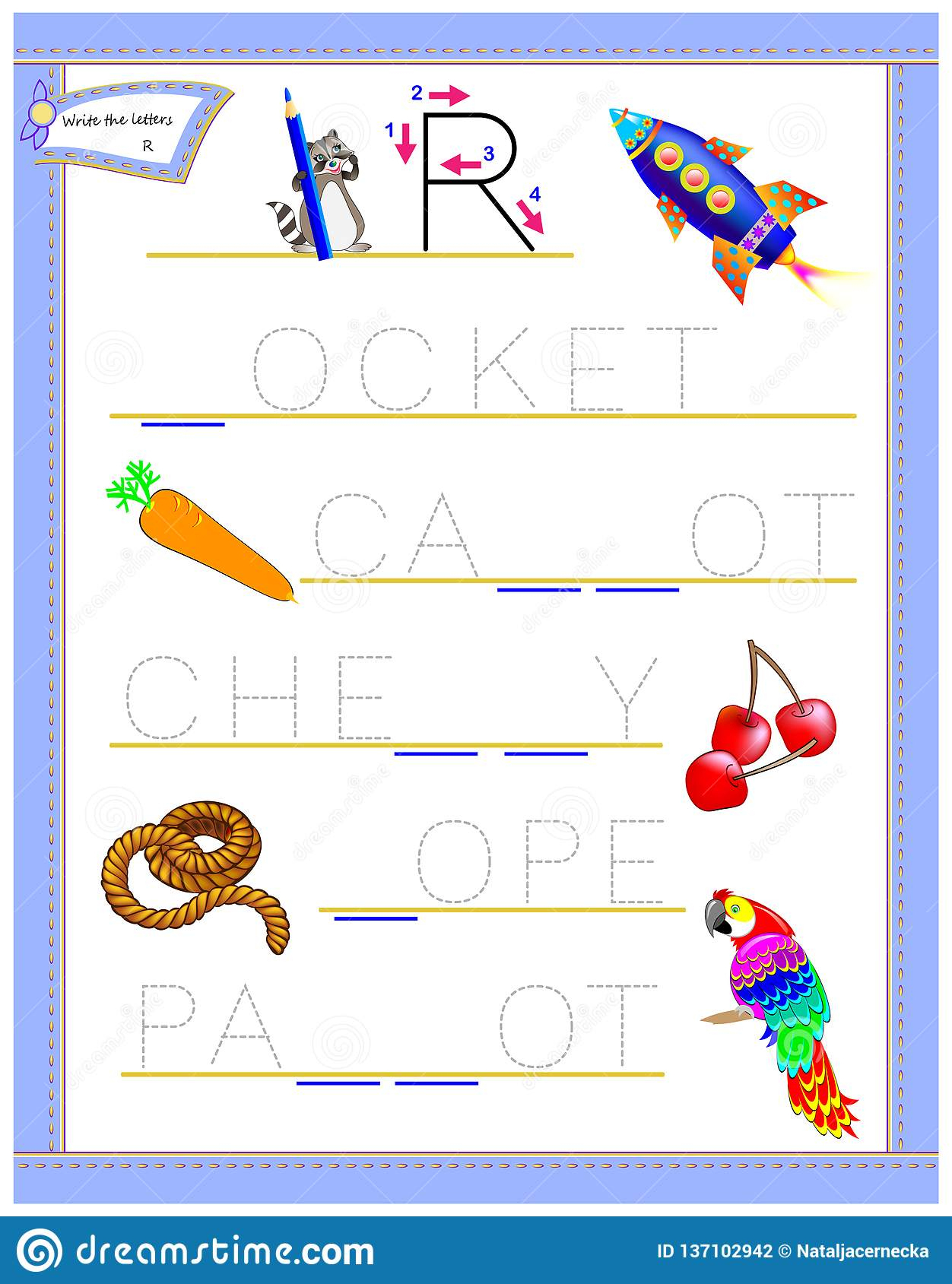 Tracing Letter R For Study English Alphabet. Printable Worksheet For - Printable Puzzle For Kindergarten