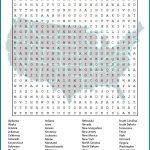 Us Geography Worksheet   All 50 States Word Search | Learning   Printable 50 States Crossword Puzzles