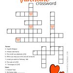Valentine Crossword Puzzle   Sunshine And Rainy Days   Printable Valentine Crossword Puzzle