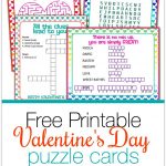 Valentine's Day Puzzle Cards {A Free Printable} | Valentine's Day   Free Printable Valentine Puzzle