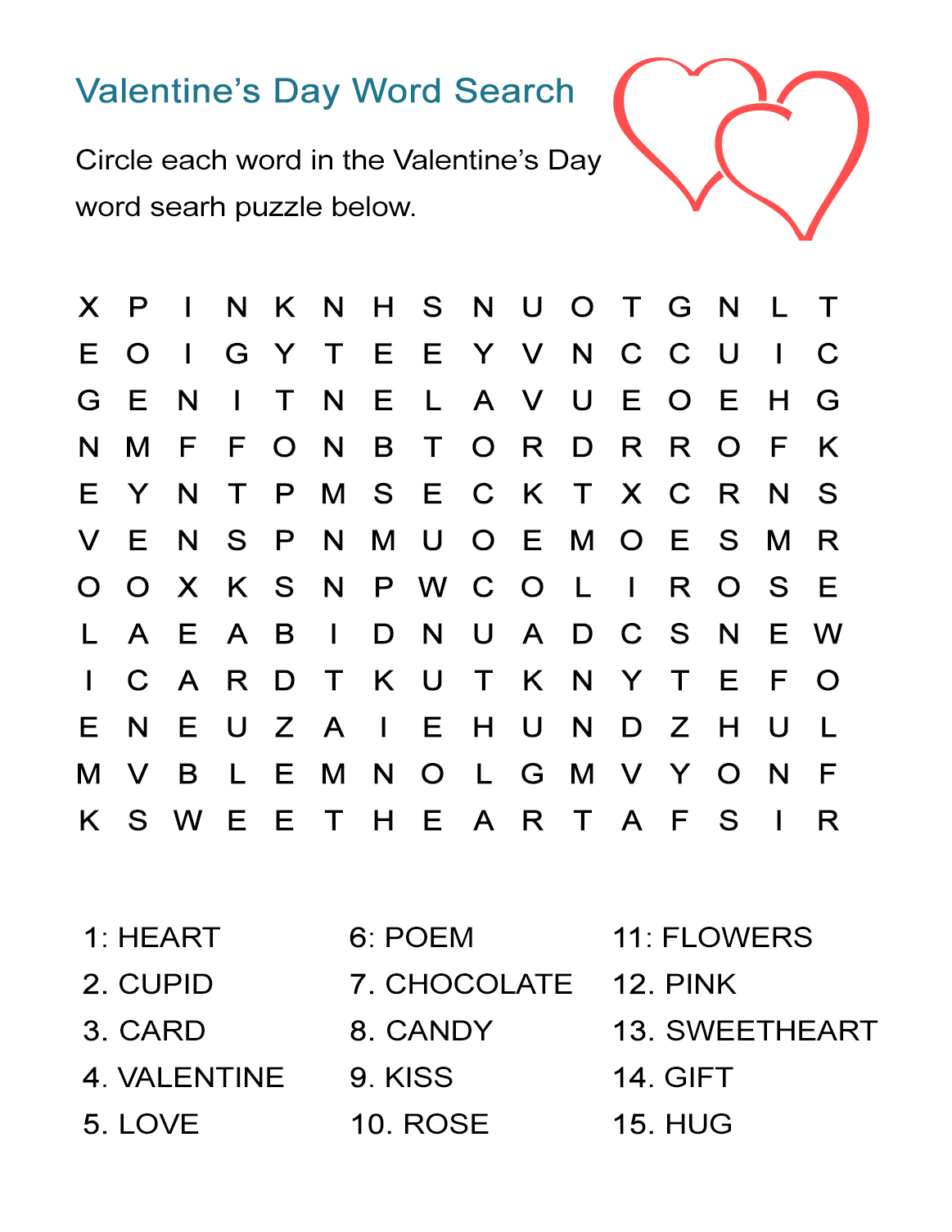 Valentine&amp;#039;s Day Word Search Puzzle: Free Worksheet For February 14 - Printable X Word Puzzles