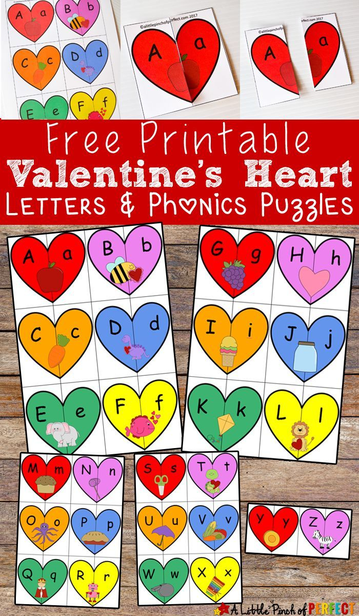 Valentine&amp;#039;s Heart Letters And Phonics Puzzles Free Printable - Printable Valentine Heart Puzzle