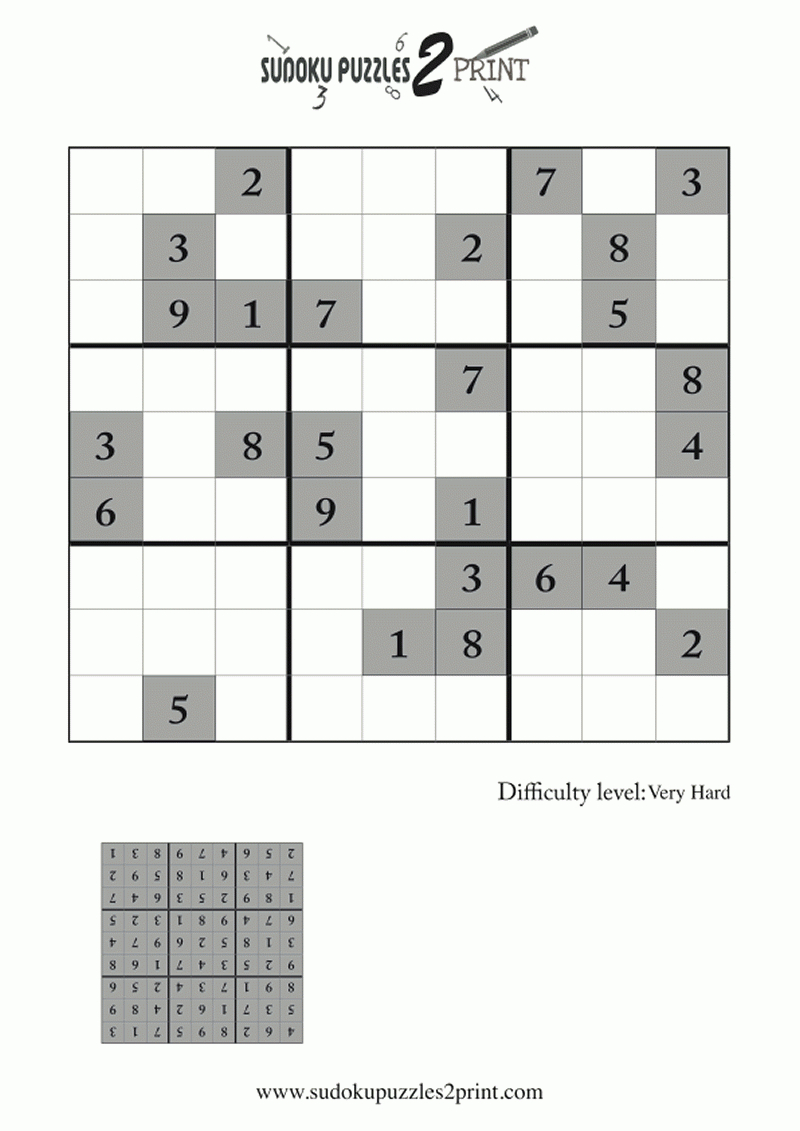 Very Hard Sudoku Puzzle To Print 5 - Free Printable Sudoku With - Sudoku Puzzle Printable With Answers