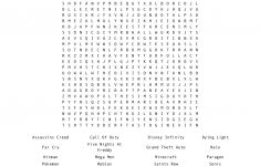 Printable Video Game Crossword Puzzles