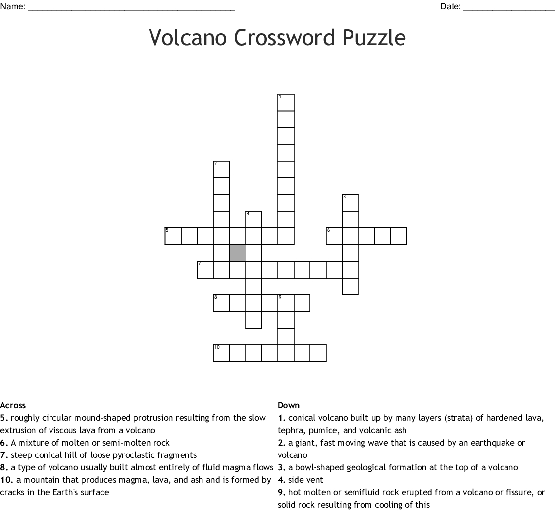Volcano Crossword Puzzle Crossword - Wordmint - Volcano Crossword Puzzle Printable
